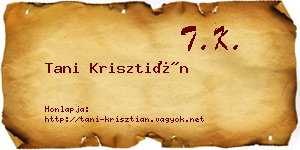 Tani Krisztián névjegykártya