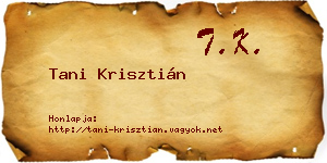 Tani Krisztián névjegykártya